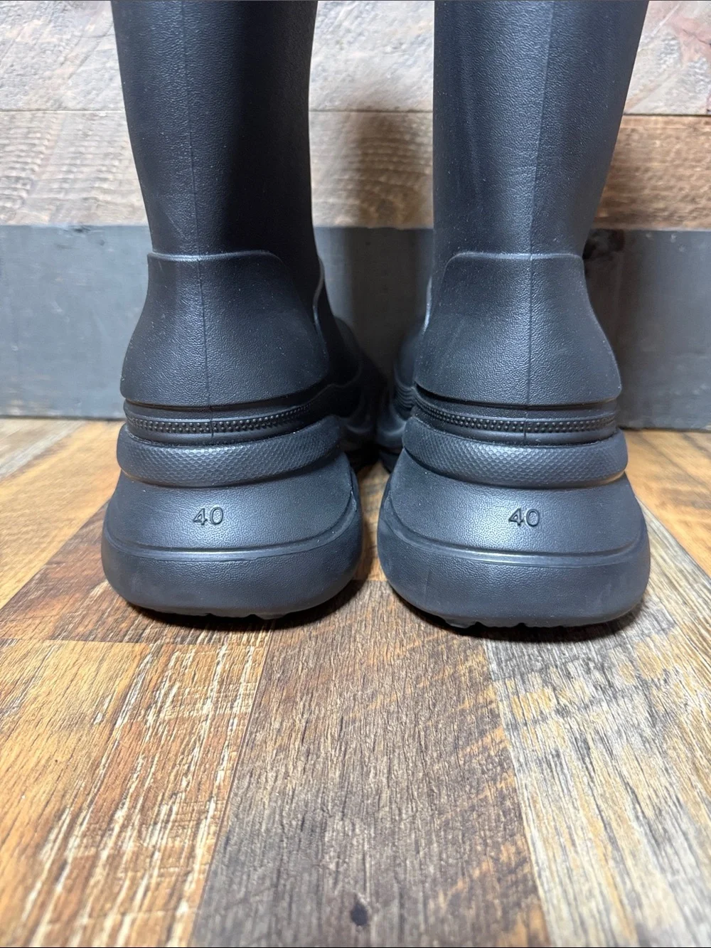 Balenciaga x Crocs Boots Matte Black Platform Rain Boots Size 40